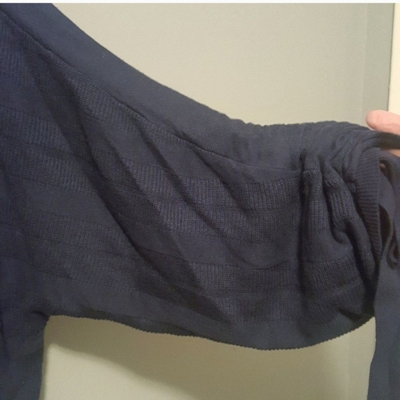 LUCKY BRAND Dolman Sleeve Open Front Cardigan in Navy Blue - Picture 7 of 9